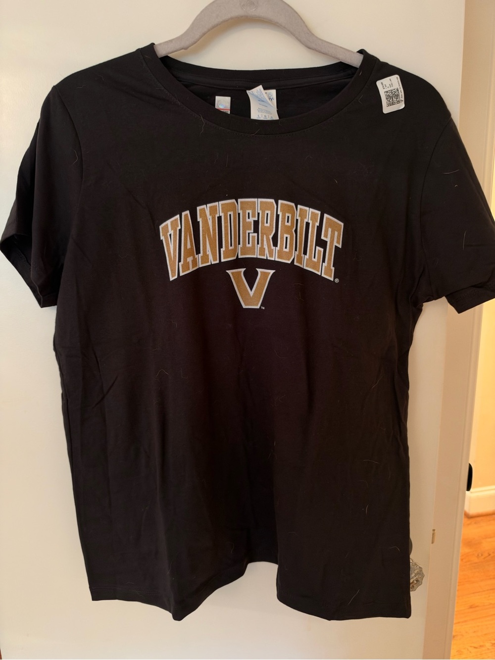 Port and Company Black Vanderbilt Gold Logo Tee